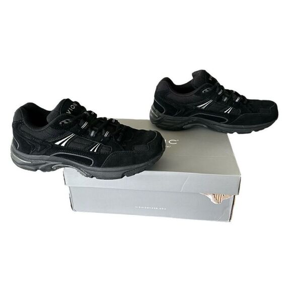 Vionic 23 Walk Classic Sneaker Black Upper Suede Supportive Shoes Size 8.5 Wide - Picture 2 of 8